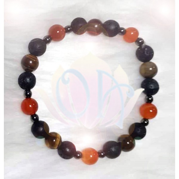 PULSEIRA ANCESTRAL - FOGO (C/ PEDRAS PRECIOSAS)